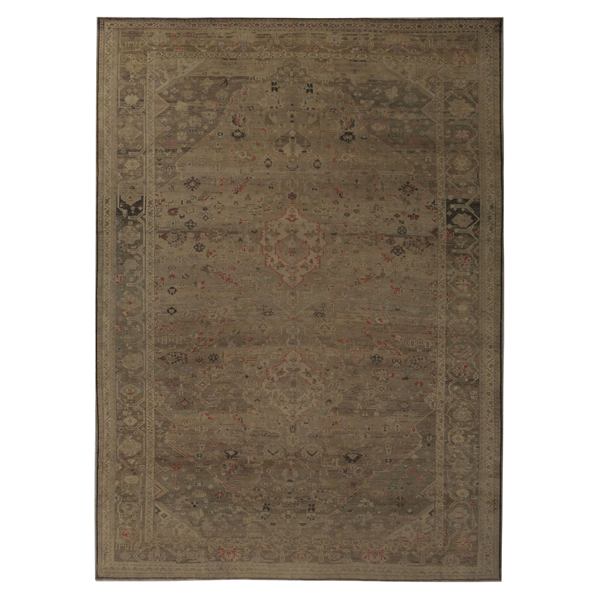Tappeto persiano Malayer Over Size - Lana Marrone Taupe Design - 96835