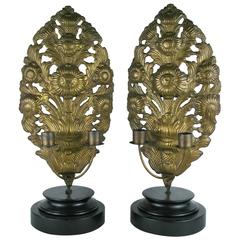Pair of Antique Mantel Candleholders 1