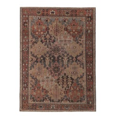 Persian Bakhtiari Small Rug - Wool Ivory Pink Red Design - 96852