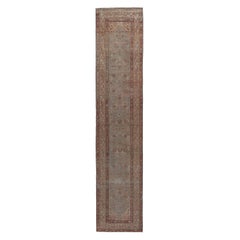 Persian Malayer Runner Rug - Wool Blue Ivory Design - 96799