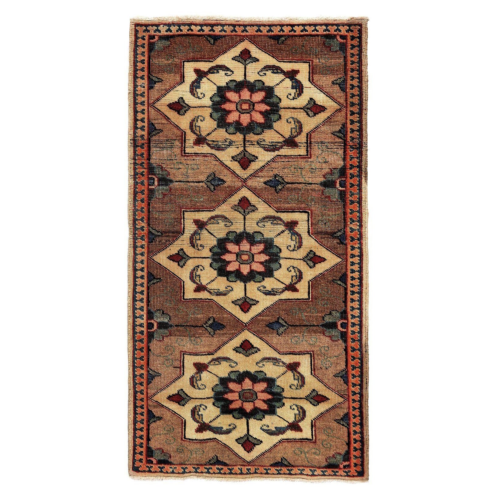 Tappeto persiano Tabriz Small - Lana Marrone Avorio Design - 96801 in vendita