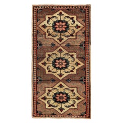 Persischer Tabriz Small Teppich - Wolle Braun Elfenbein Design - 96801