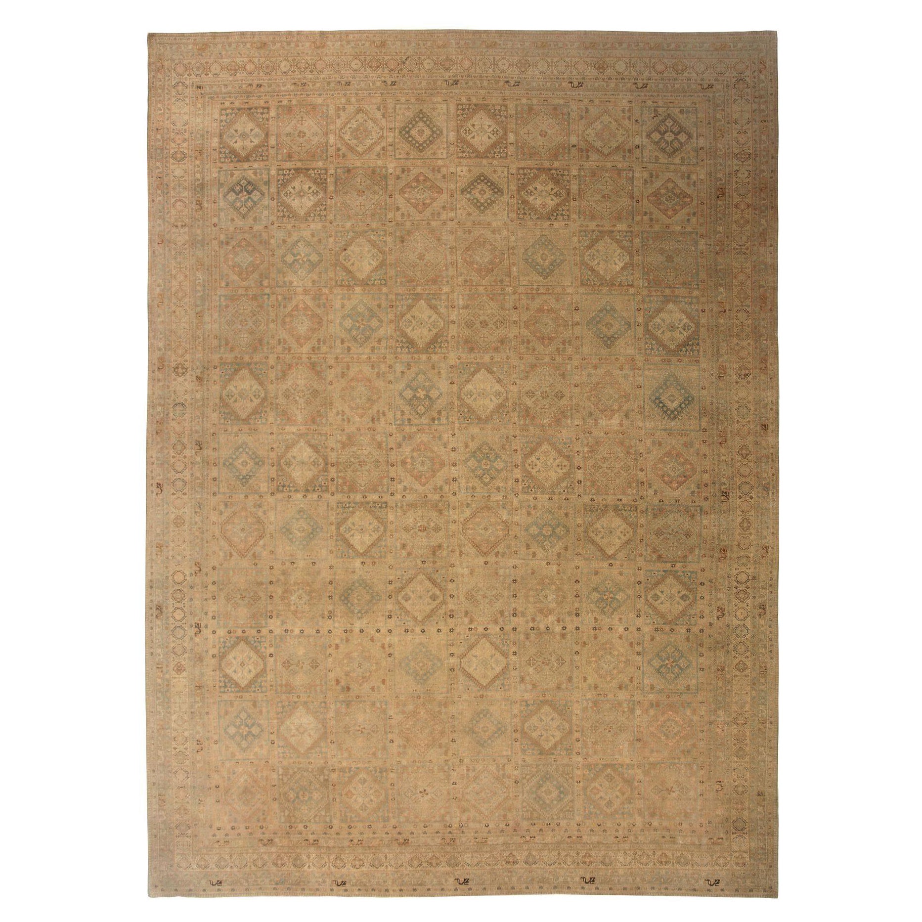 Tappeto persiano Shiraz Over Size - Lana Marrone Taupe Design - 96802 in vendita