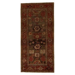 Persian Bijar Small Rug - Wool Brown Red Design - 96857