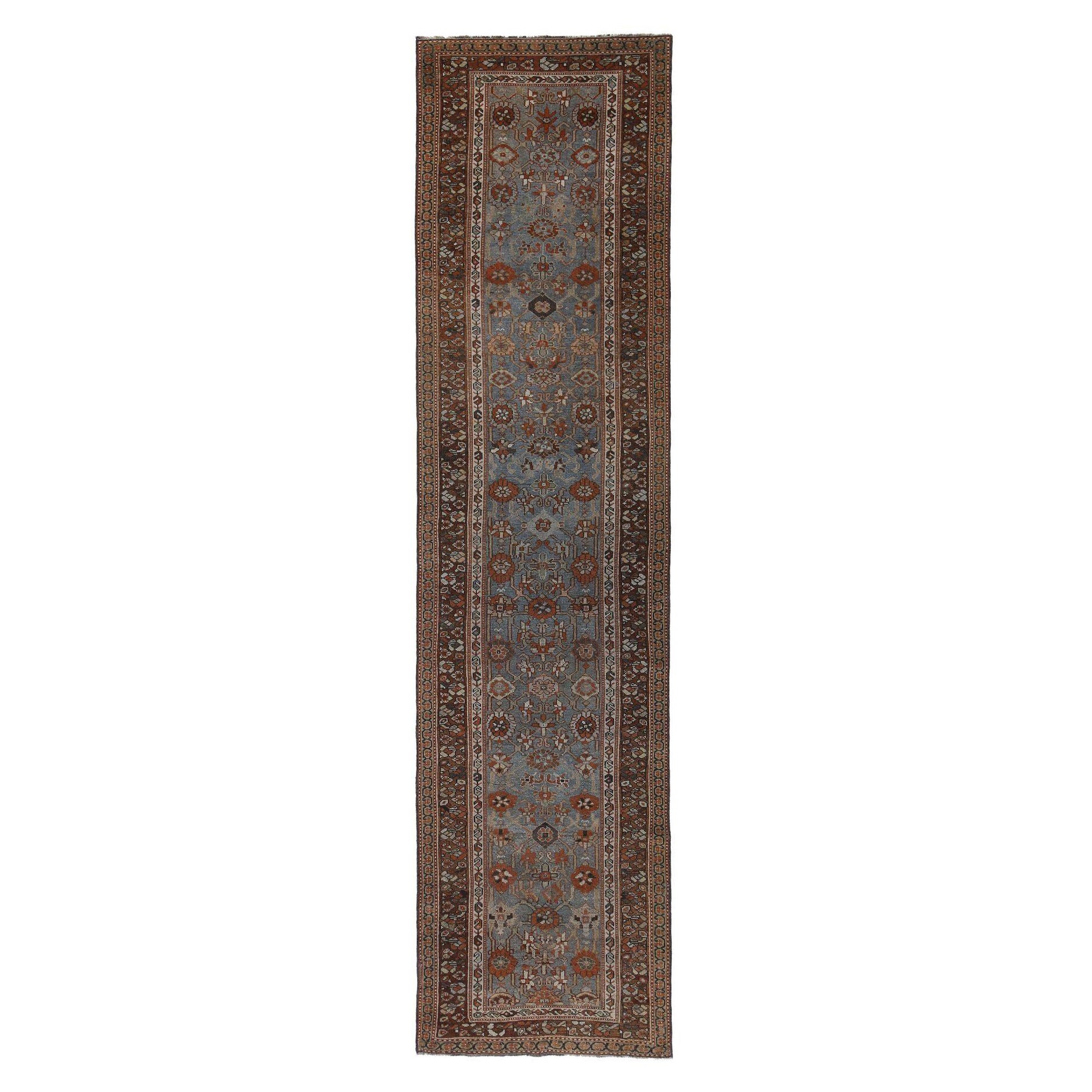 Tappeto Persiano Bijar Runner - Design Blu Lana - 96858