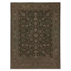 Persian Tabriz Area Rugs - Wool Brown Design - 96872