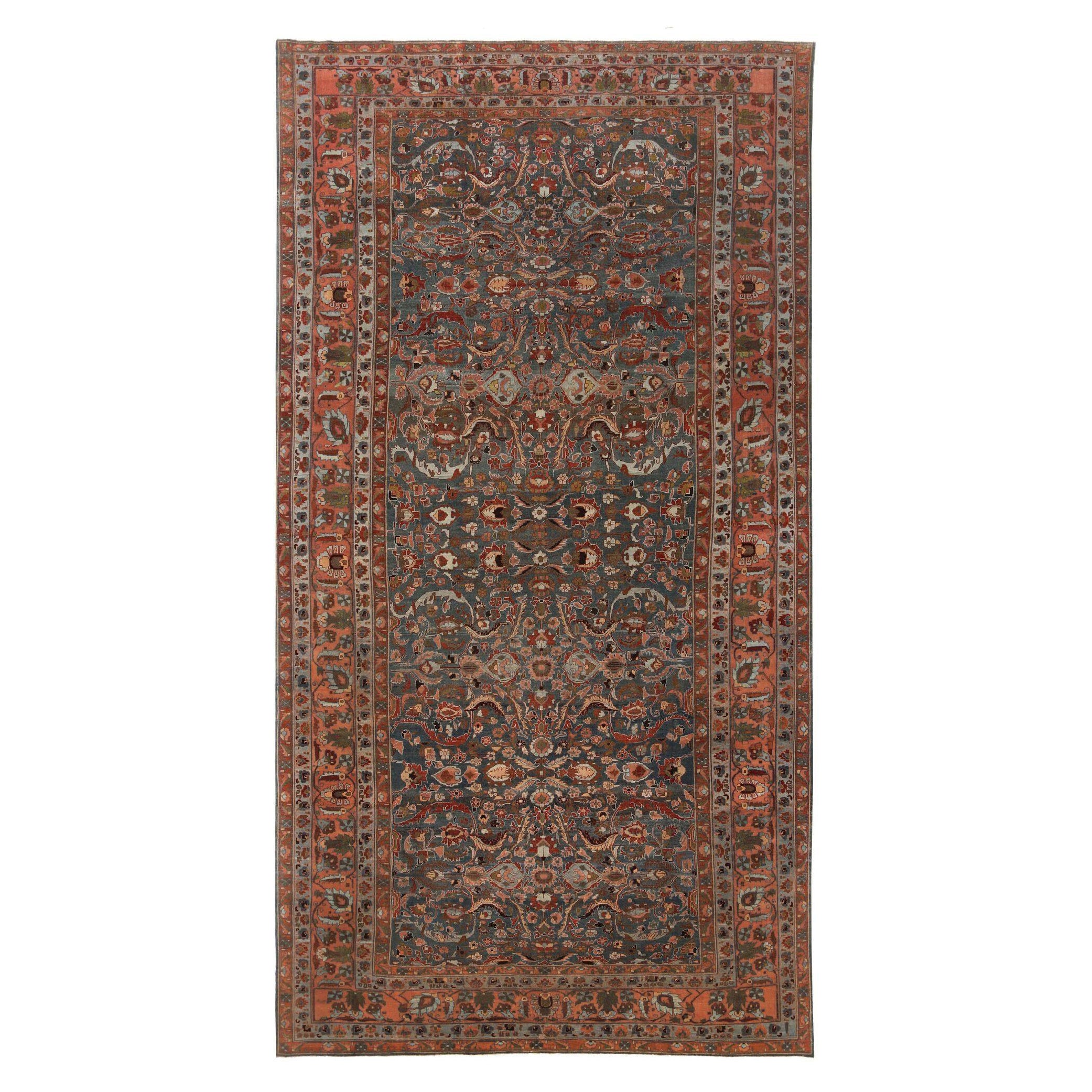 Tappeto persiano Malayer Over Size - Disegno in lana blu arancione - 96819