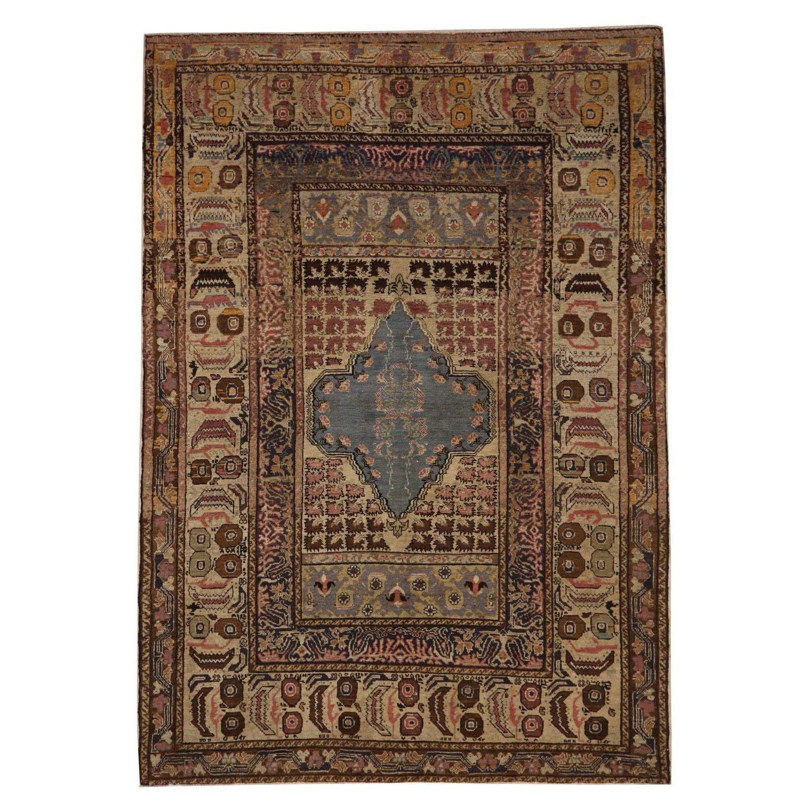 Persisch Türkisch Kleiner Teppich - Wolle Elfenbein Design - 96821