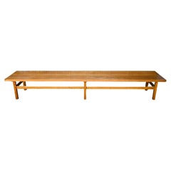 Mid century Solid oak American Studio Craft 10 foot long Bench