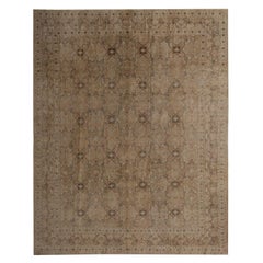 Tapis de sol persan Kerman - Laine Brown Taupe Design - 96876