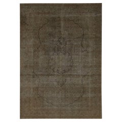 Vintage Persian Tabriz Area Rugs - Wool Brown Green Design - 96823