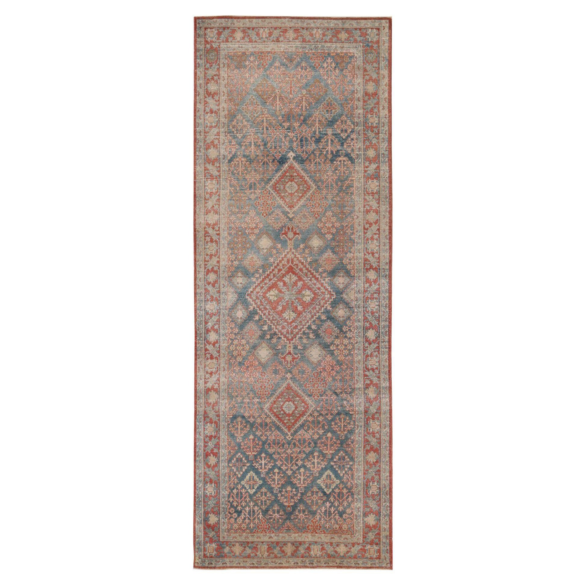Persische Joshagan-Teppiche - Wolle Blau Rot Design - 96860