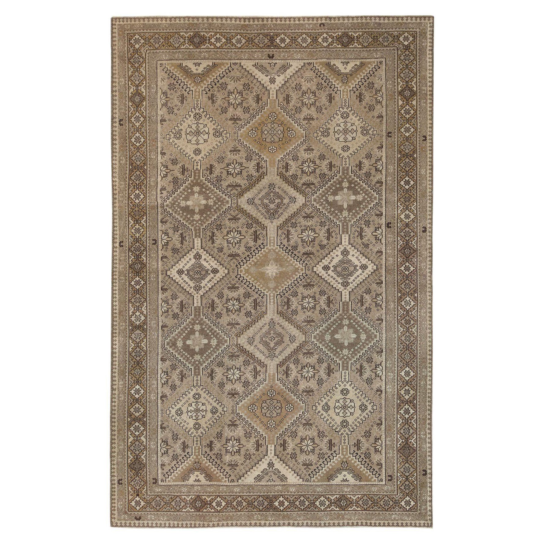 Tappeto persiano Shiraz Small - Lana Marrone Taupe Design - 96861