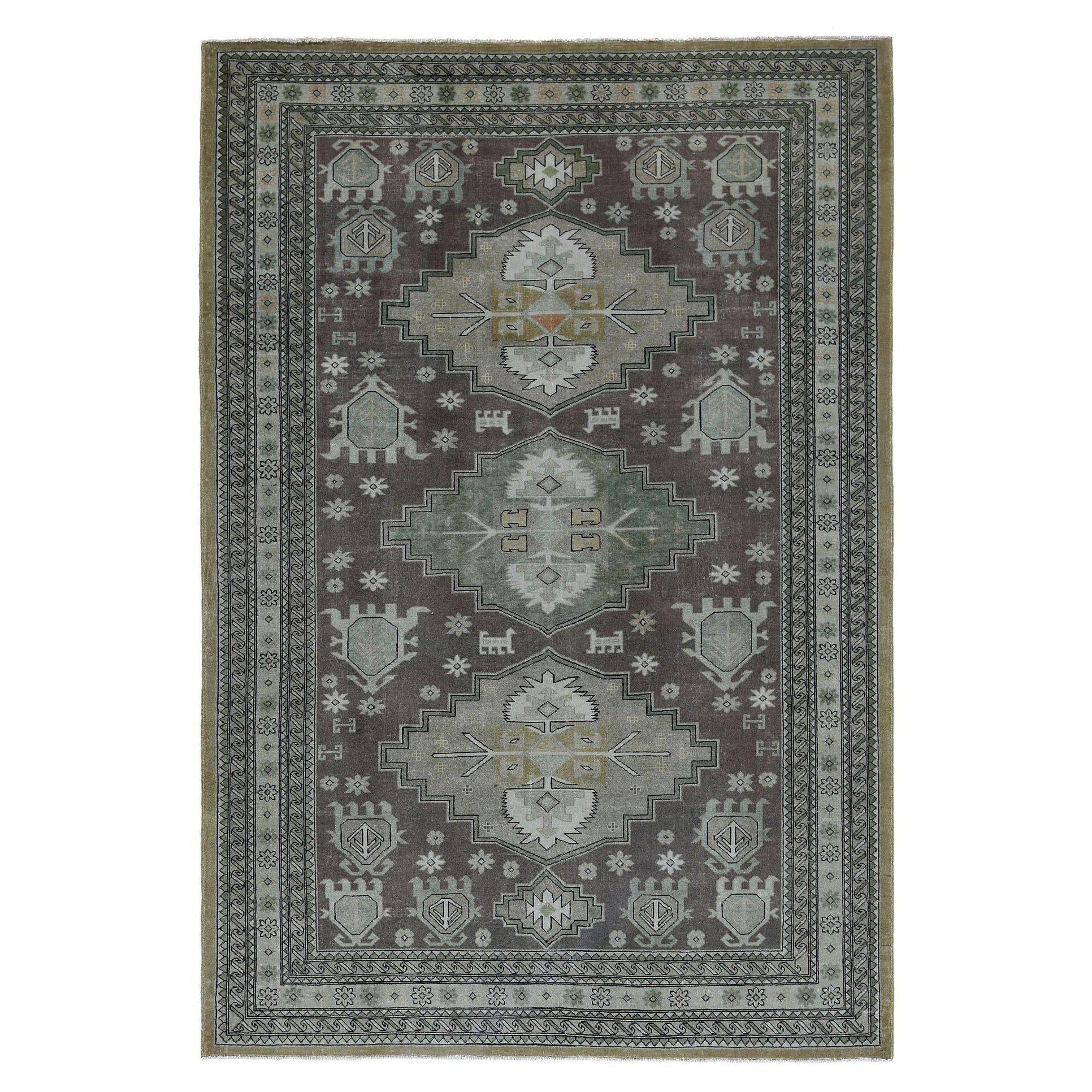 Persische Heriz Teppiche - Wolle Braun Grün Design - 96915