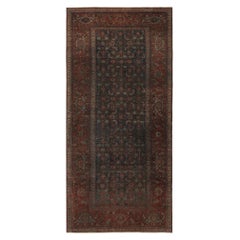 Petit tapis persan Bijar - Motif bleu rouge en laine - 96865