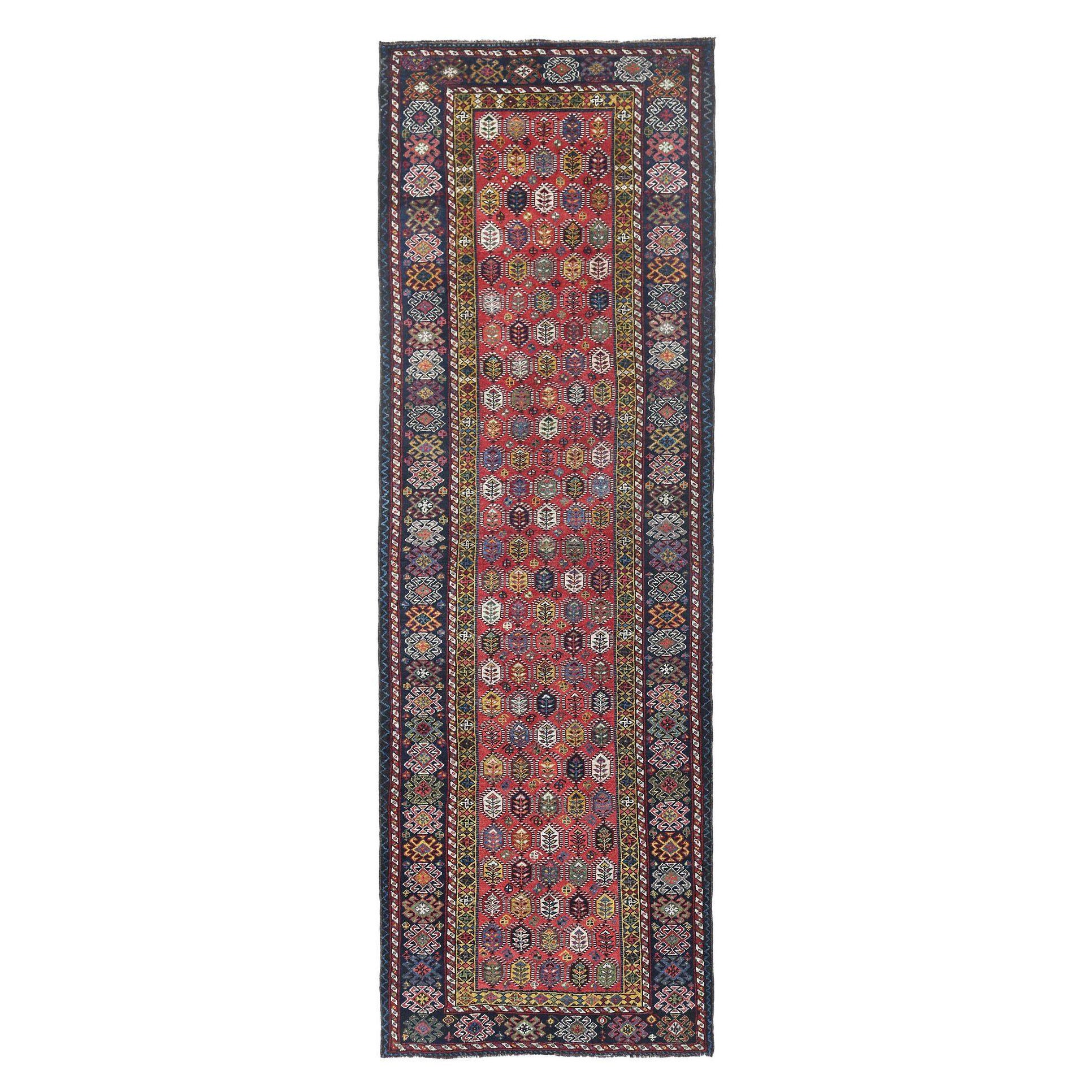 Persischer Bakhtiari-Läufer aus Wolle – rotes Design – 96867