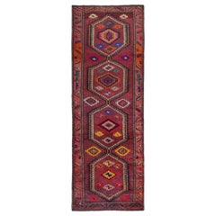 Tapis persan d'Azerbaïdjan - Design en laine rouge jaune - 96903