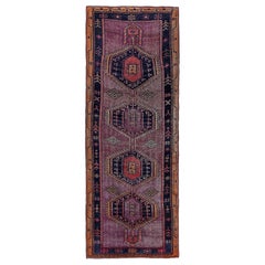 Tapis persan d'Azerbaïdjan - Motif de revers orange en laine - 96905