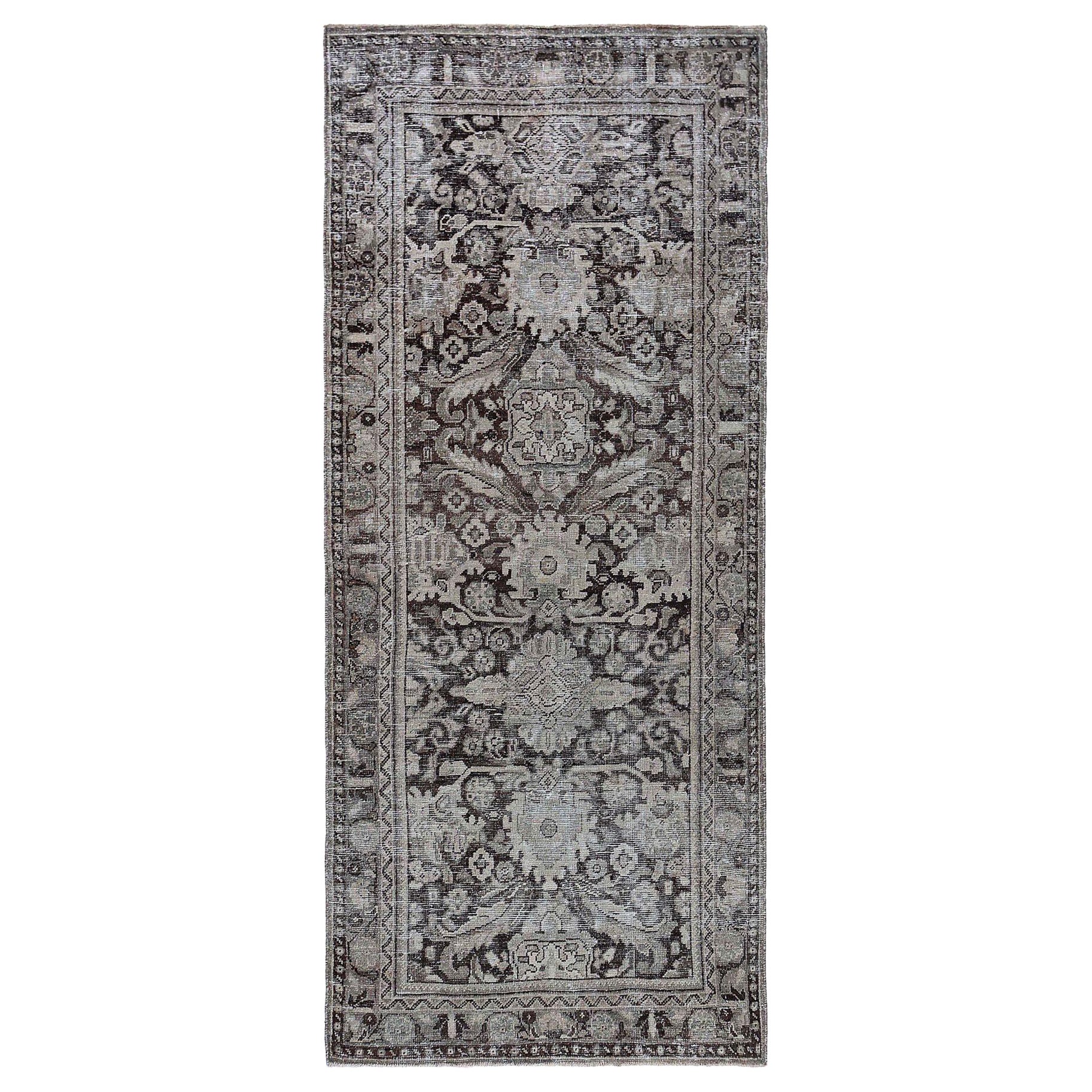 Tappeti persiani Mahal - Disegno in lana marrone avorio - 96907