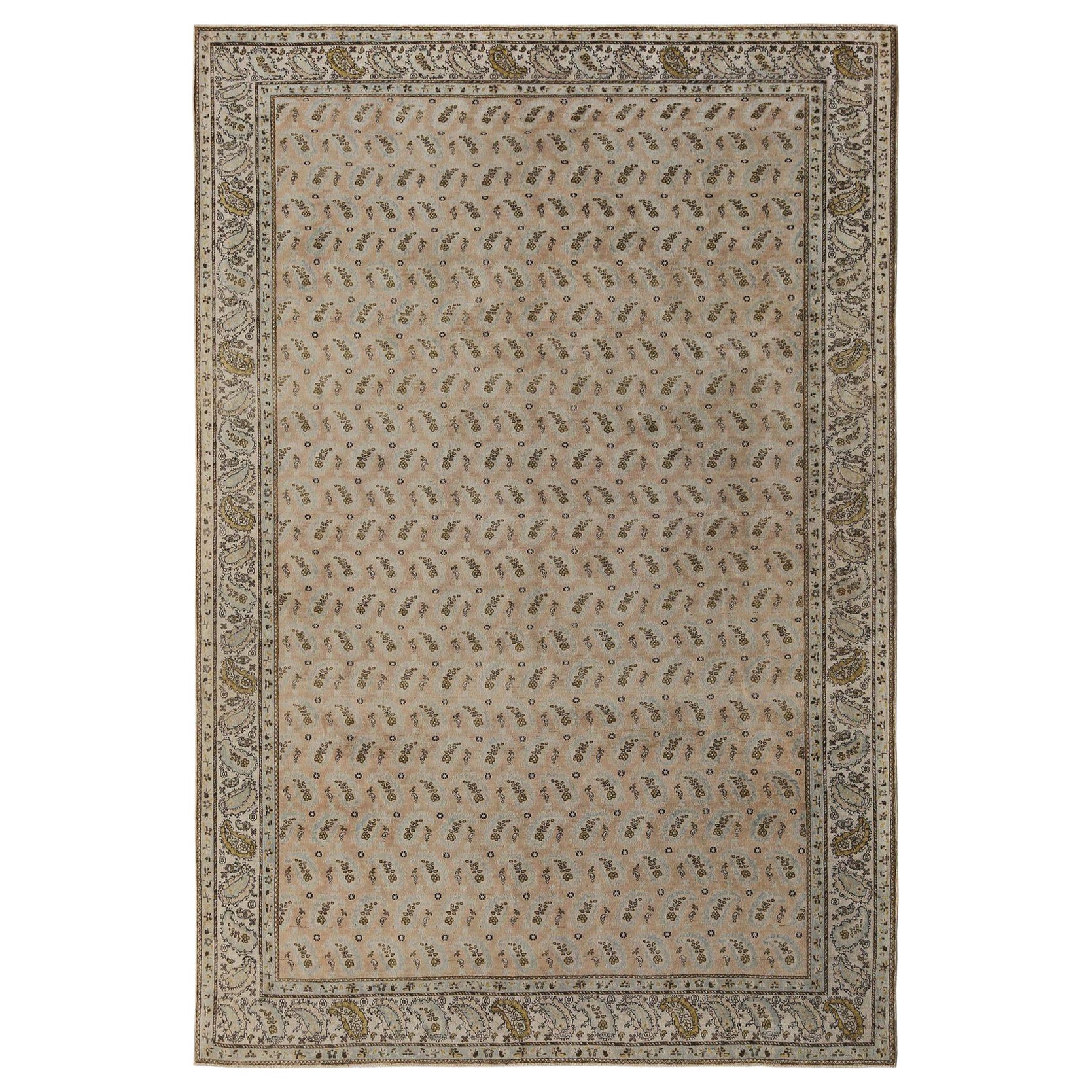Persische Täbris-Teppiche - Wolle Elfenbein Taupe Design - 96958