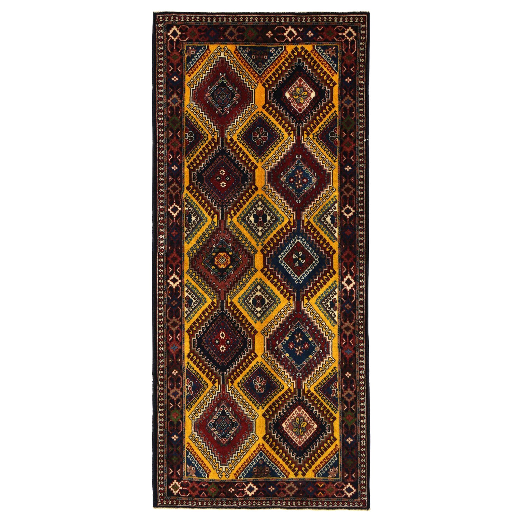 Persische Shiraz-Teppiche aus Wolle – gelbes Design – 96973