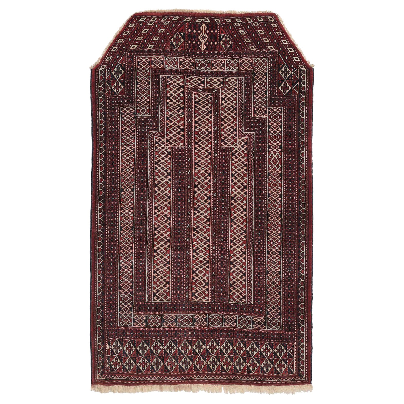 Alfombra Persa Turkeman Small - Lana Diseño Rojo Marfil - 96922