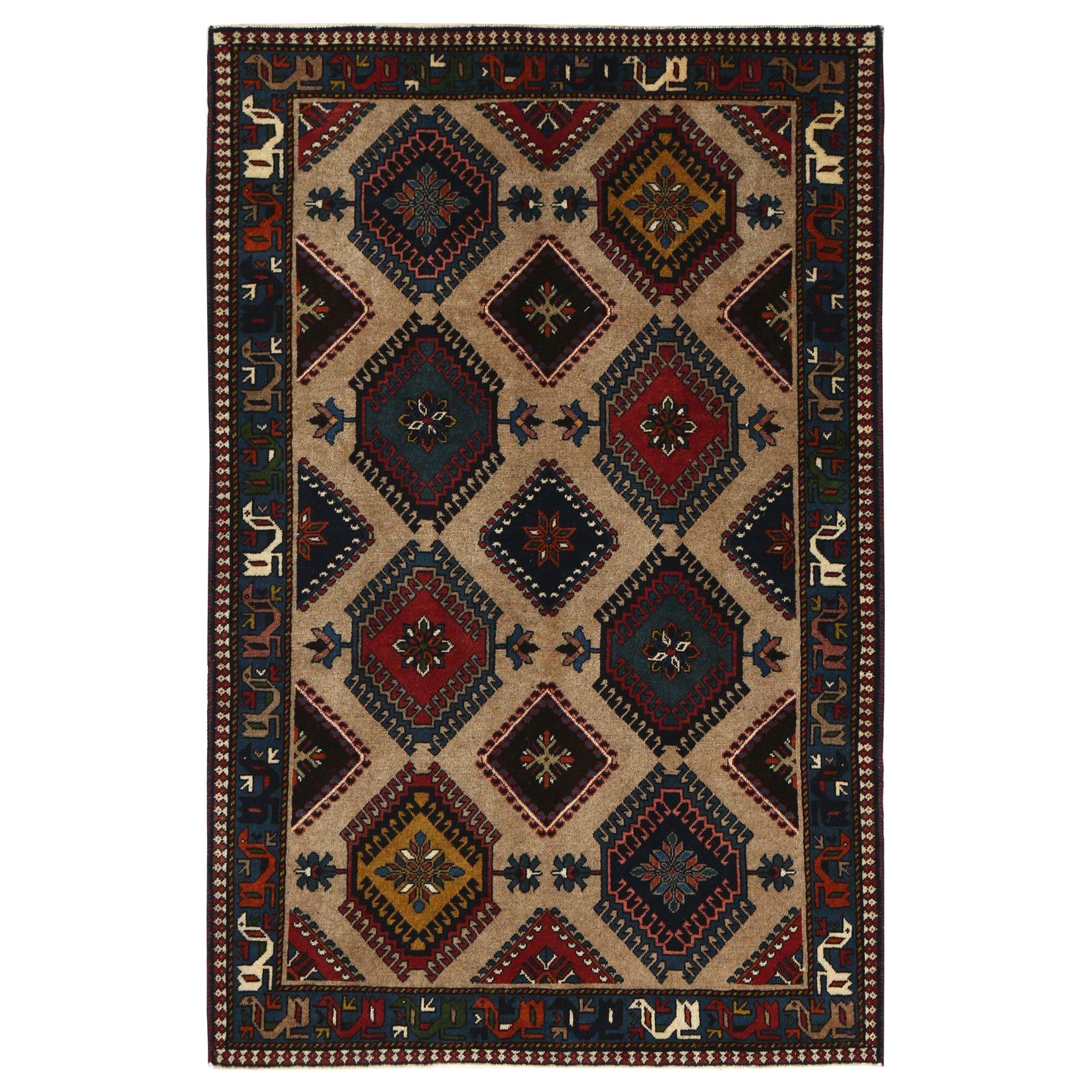 Tappeti persiani Shiraz - Lana Marrone Taupe Design - 96974