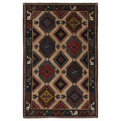Tapis de sol persan Shiraz - Laine Brown Taupe Design - 96974