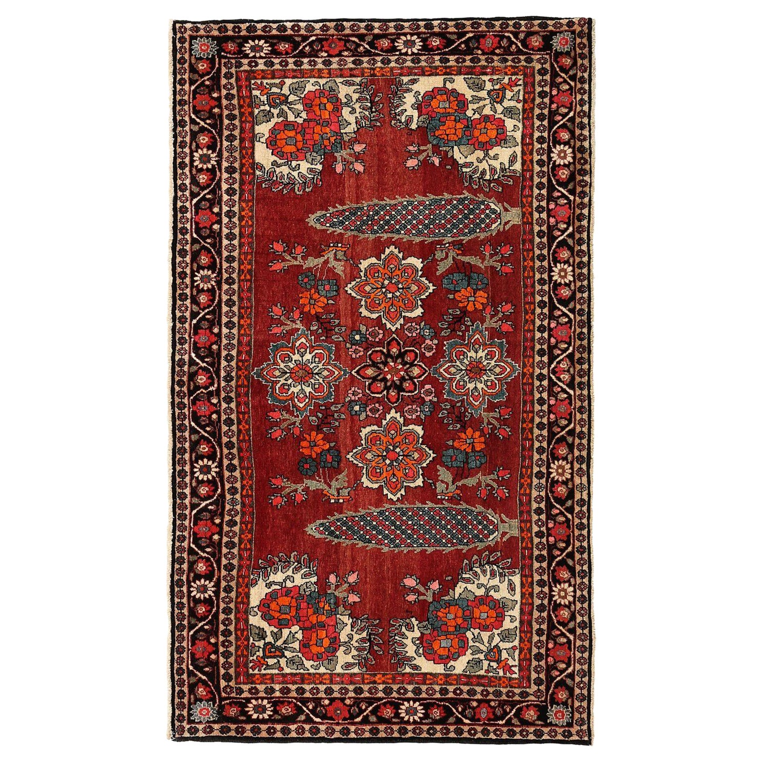 Tappeto persiano Semnan Small - Lana Arancione Rosso Design - 96923