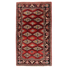 Petit tapis persan Semnan - Motif rouge en laine - 96924