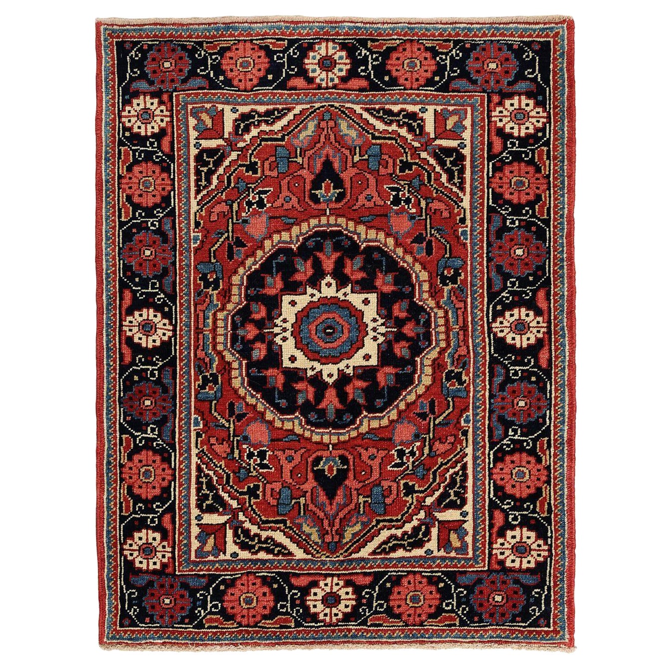 Persischer Heriz Kleiner Teppich - Wolle Rot Design - 96926