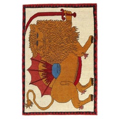 Petit tapis persan Gabbeh - Design en laine ivoire jaune et ivoire - 96927