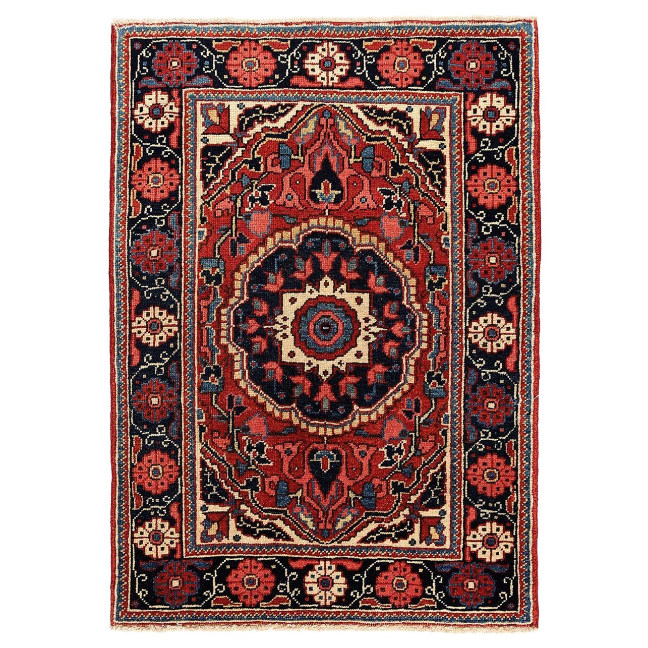 Persischer Heriz Kleiner Teppich - Wolle Rot Design - 96929