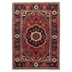 Persian Heriz Small Rug - Wool Red Design - 96929
