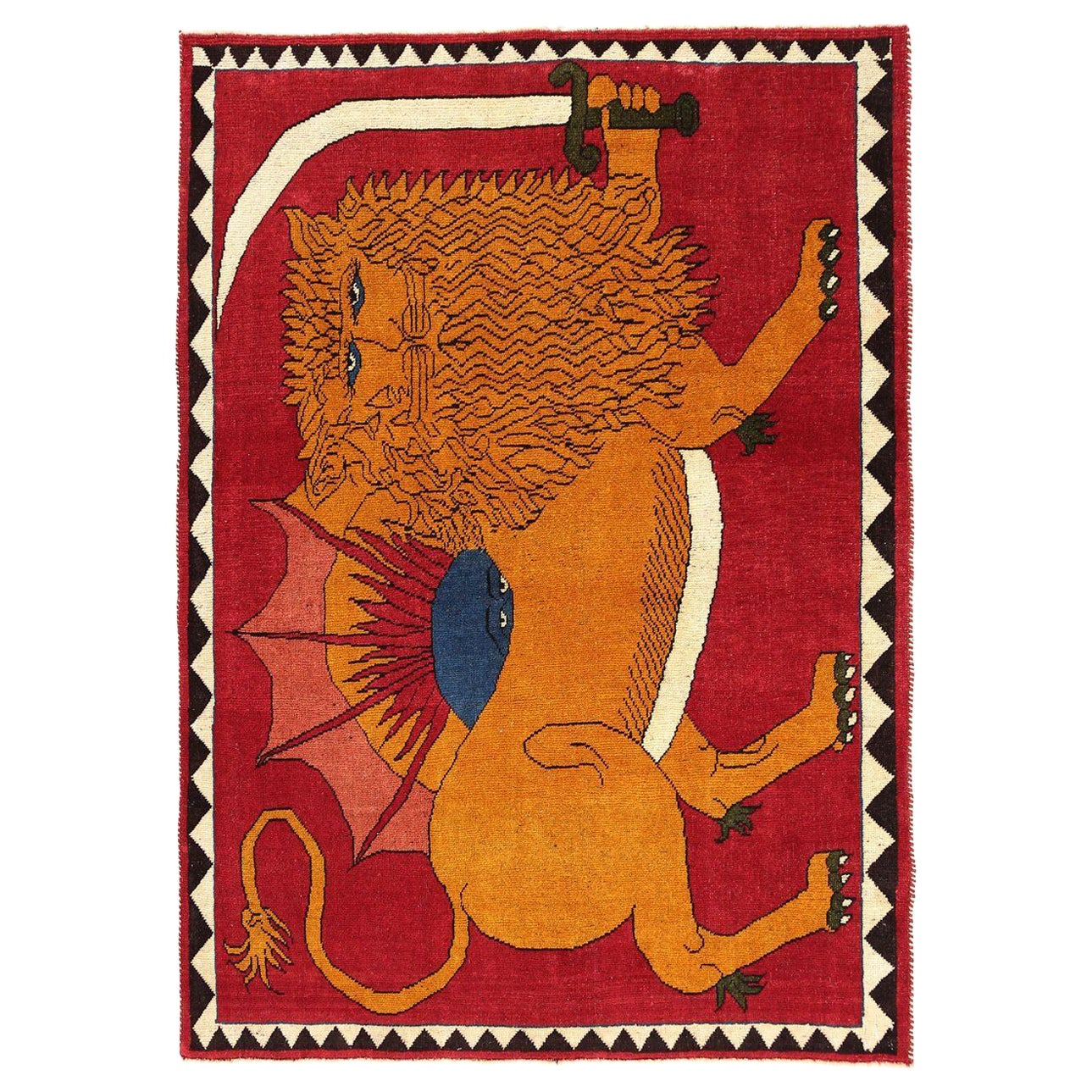 Persischer Gabbeh Kleiner Teppich - Wolle Rot Design - 96930