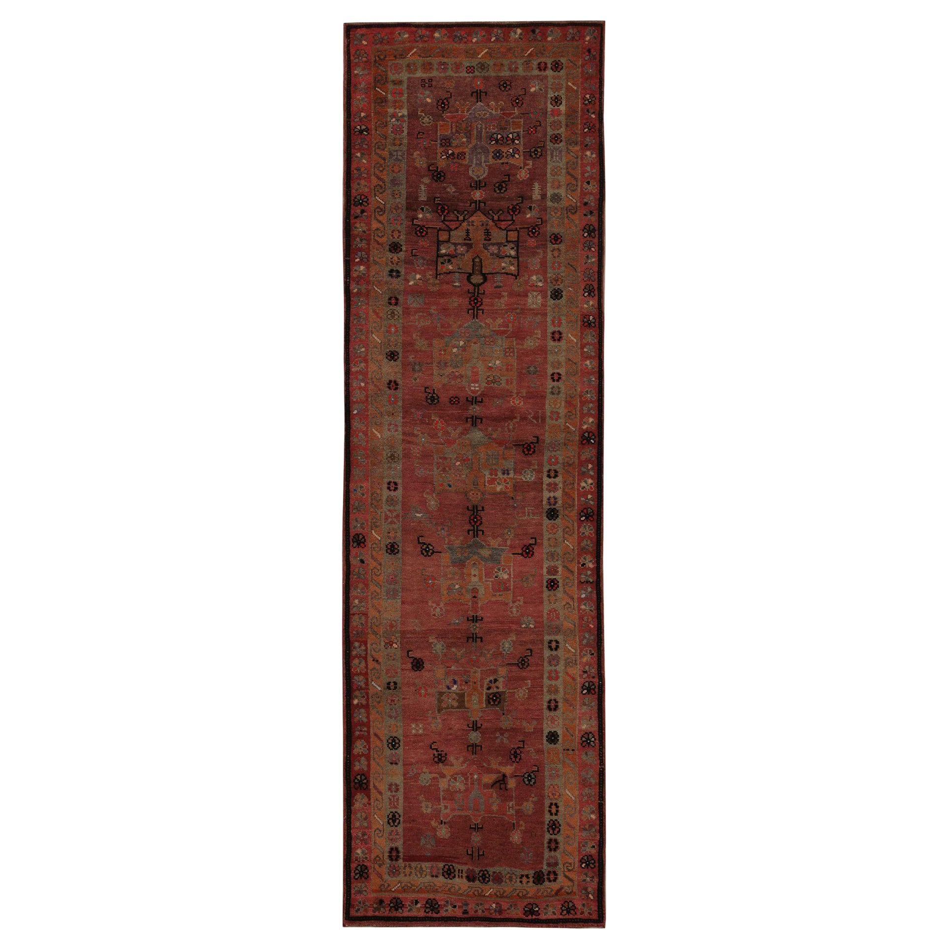 Persischer Aserbaidschan-Läufer aus Wolle – rotes Design – 96983