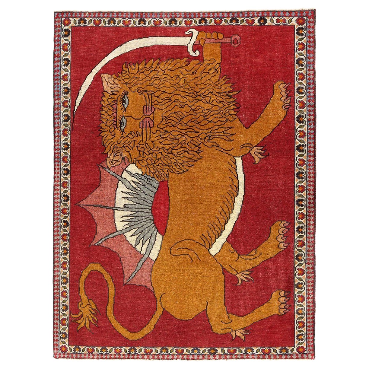 Persischer Gabbeh Kleiner Teppich - Wolle Rot Design - 96931