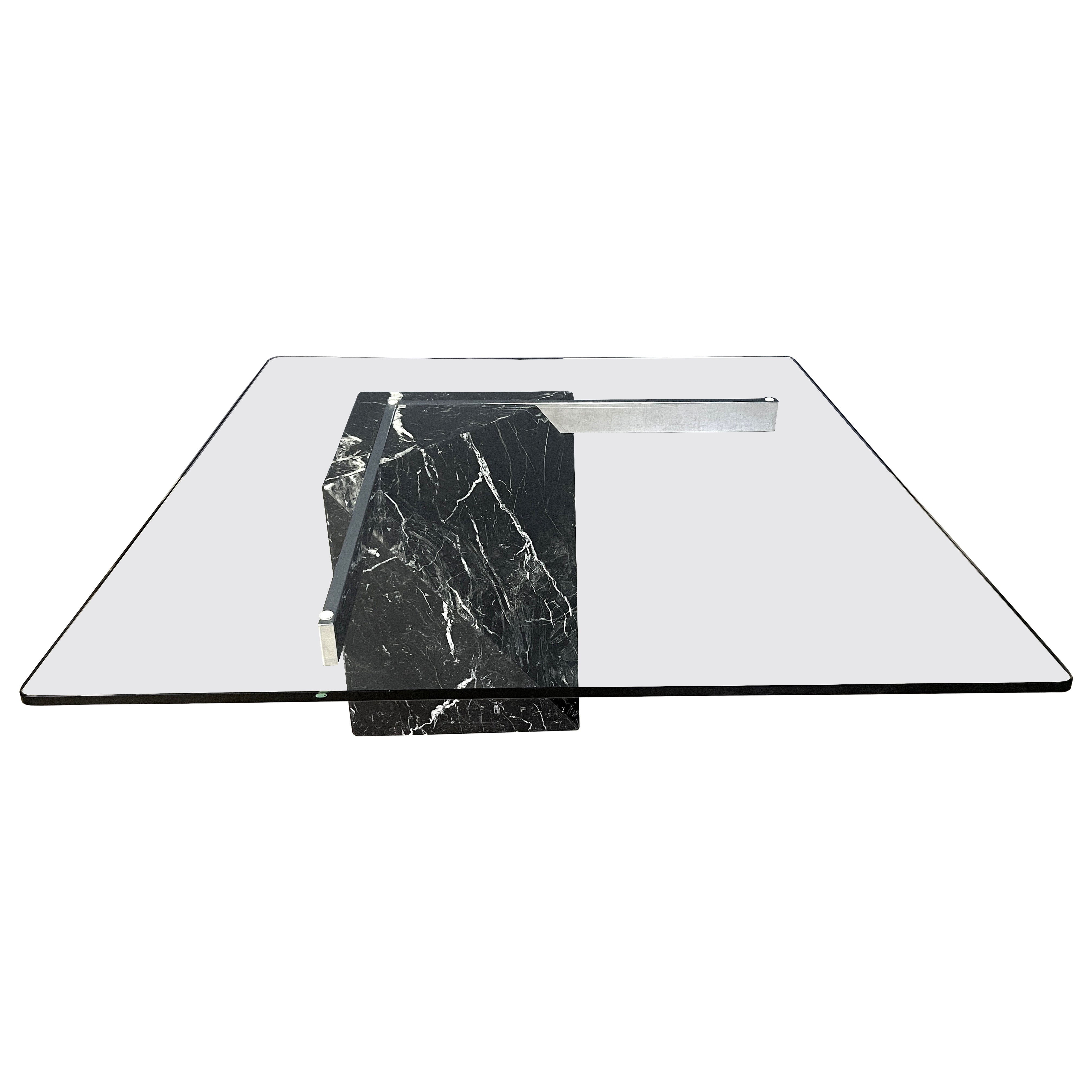 Mesa de café vintage de mármol de Artedi, años 70