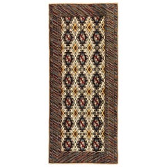 Persian Semnan Small Rug - Wool Ivory Design - 96944