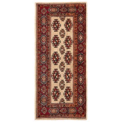 Persian Semnan Runner Rug - Wool Ivory Design - 96945