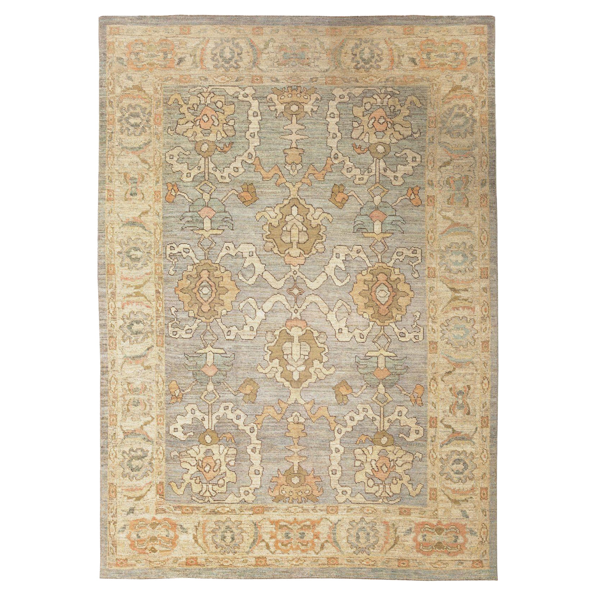 Afghanistan Oushak Area Rugs - Wool Ivory Design - 97011