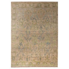 Tappeti Afghanistan Oushak - Lana Marrone Grigio Verde Design - 97013