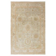 Tappeti Afghanistan Oushak - Design in lana e avorio - 97014