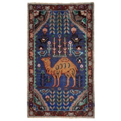 Persian Mahal Small Rug - Wool Blue Design - 96949
