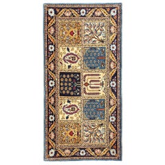 Petit tapis persan Semnan - Design en laine ivoire jaune et ivoire - 96950