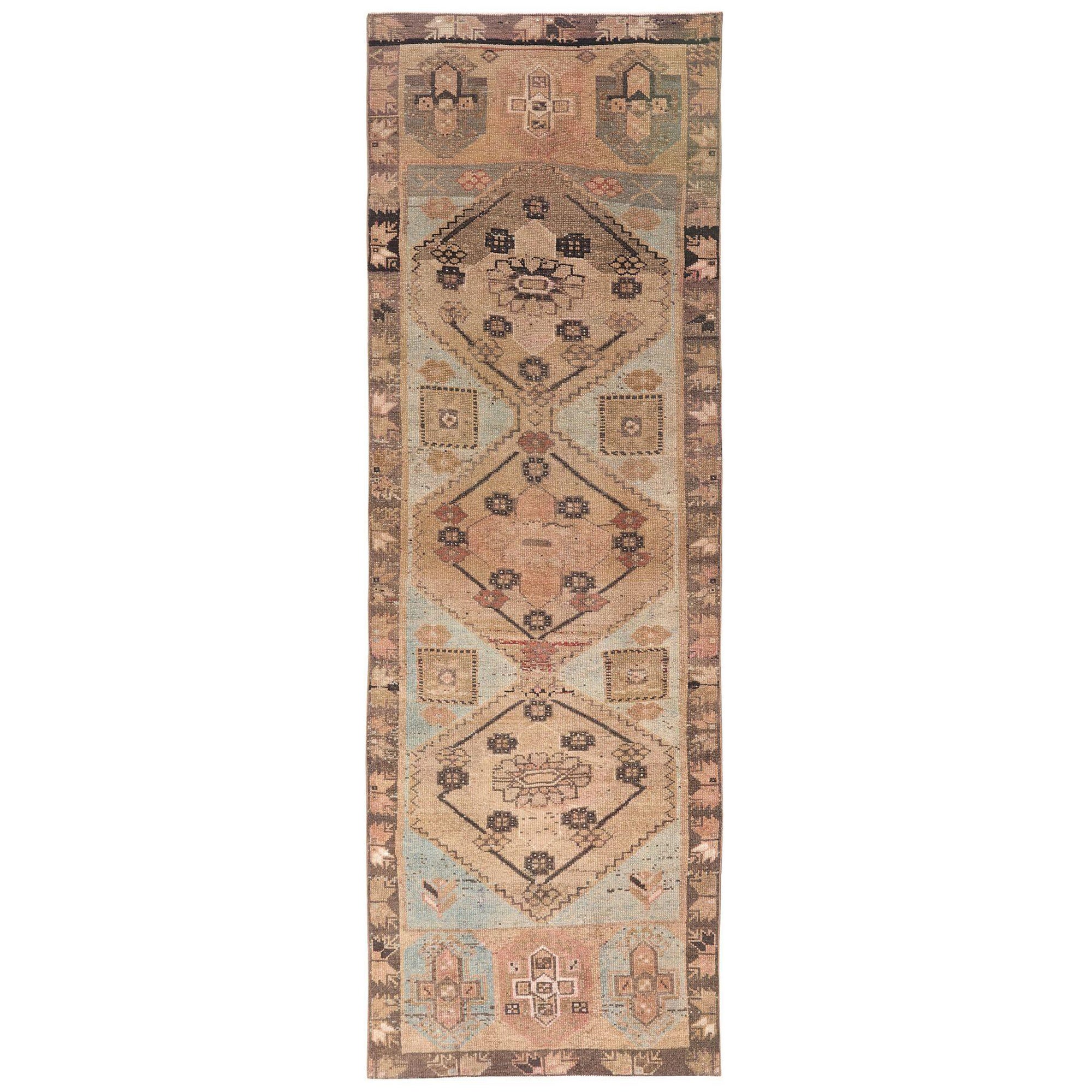 Tappeto Persiano Azerbaijan - Lana Marrone Avorio Azzurro - 96951