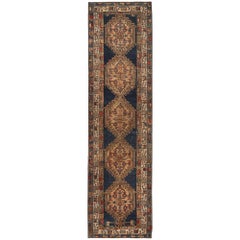 Persian Azerbaijan Area Rugs - Wool Brown Navy Blue Design - 96963