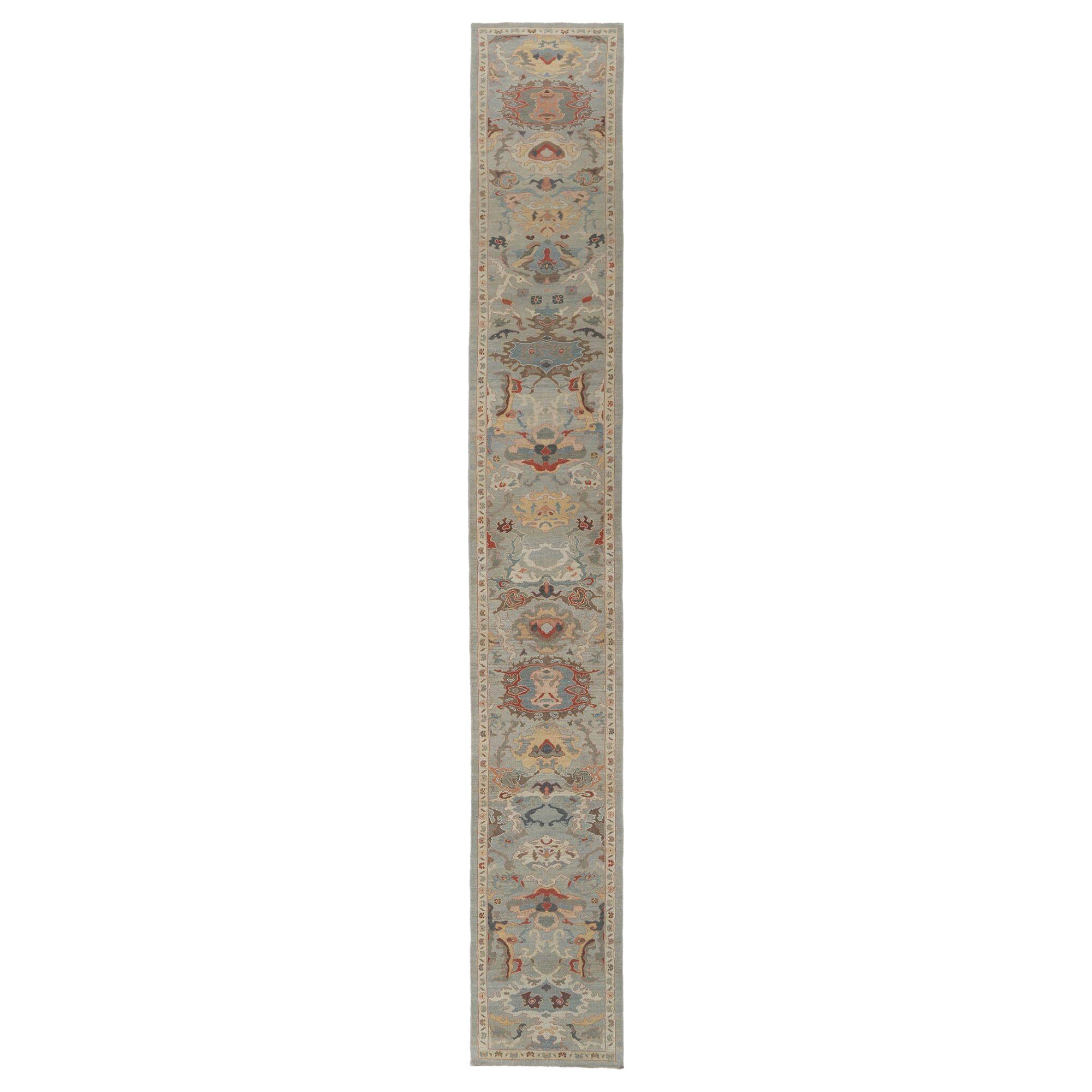 Afghanistan Sultanabad Läufer Teppich - Wolle Elfenbein Design - 97029