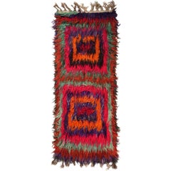 Tapis de couloir persan azerbaïdjan vert orange rose - 96965