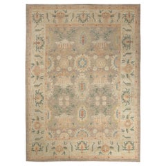 Tappeto Afghanistan Oushak Over Size - Lana Marrone Avorio Design - 97030